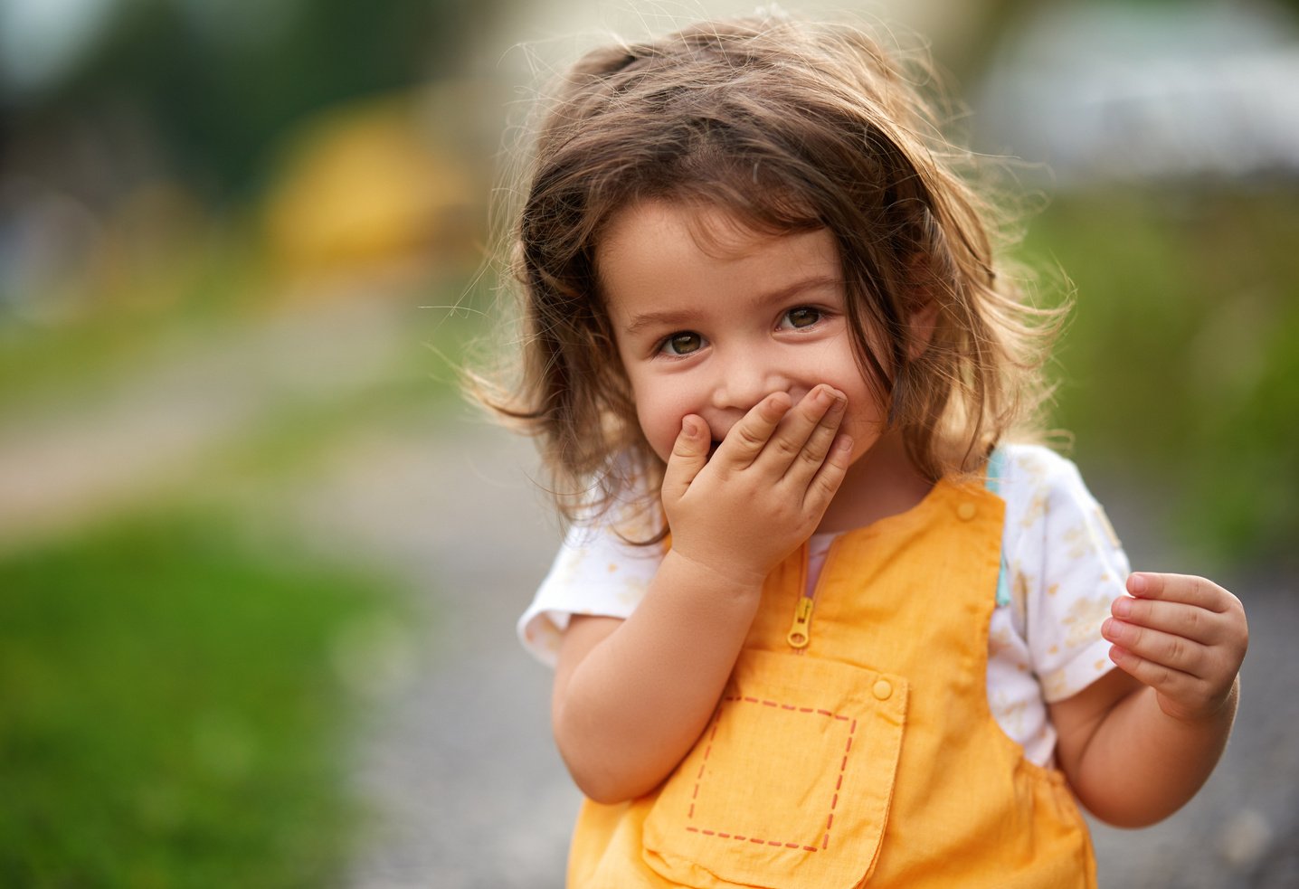 Oops! Little girl laughing